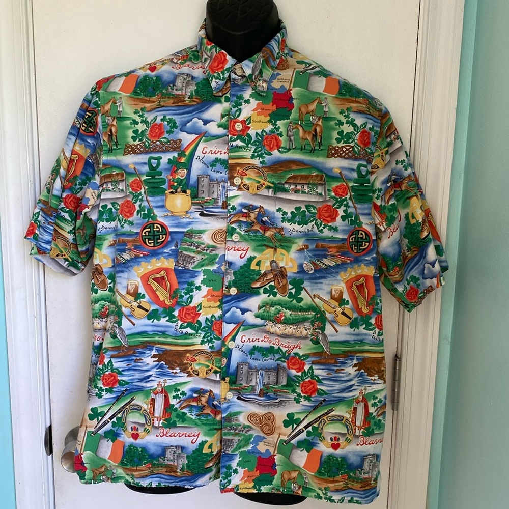 Reyn Spooner vintage made in Hawaii Danny Boy Irish shirt VGUC